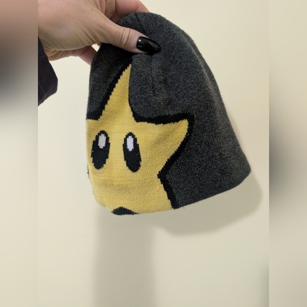 Kids H&M Mario Star Beanie - Gray and Yellow